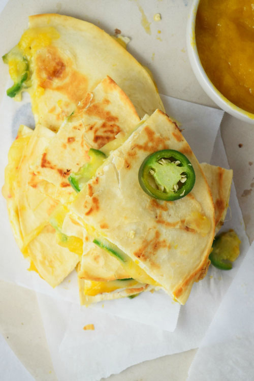 Stacked Cheesy Mango Quesadilla