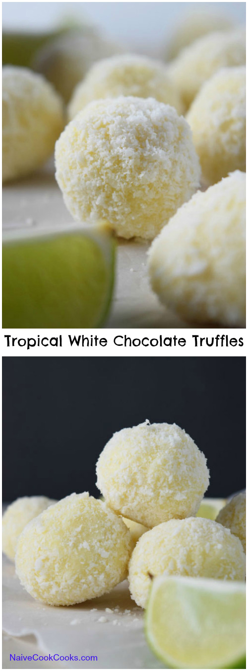 Tropical White Chocolate Truffles for Pinterest