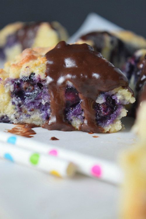 Best Glazed Blueberry Scones with Chocolate Sauce