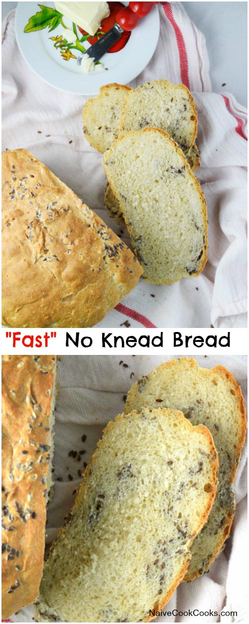 Fast No Knead Bread for Pinterest