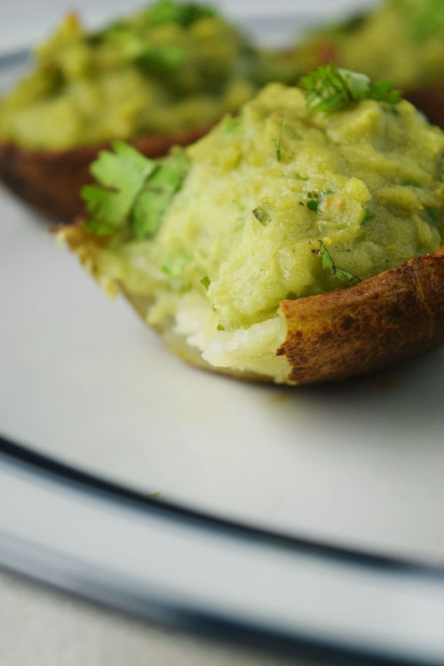 Inside of Healthy Baked Potato Skins