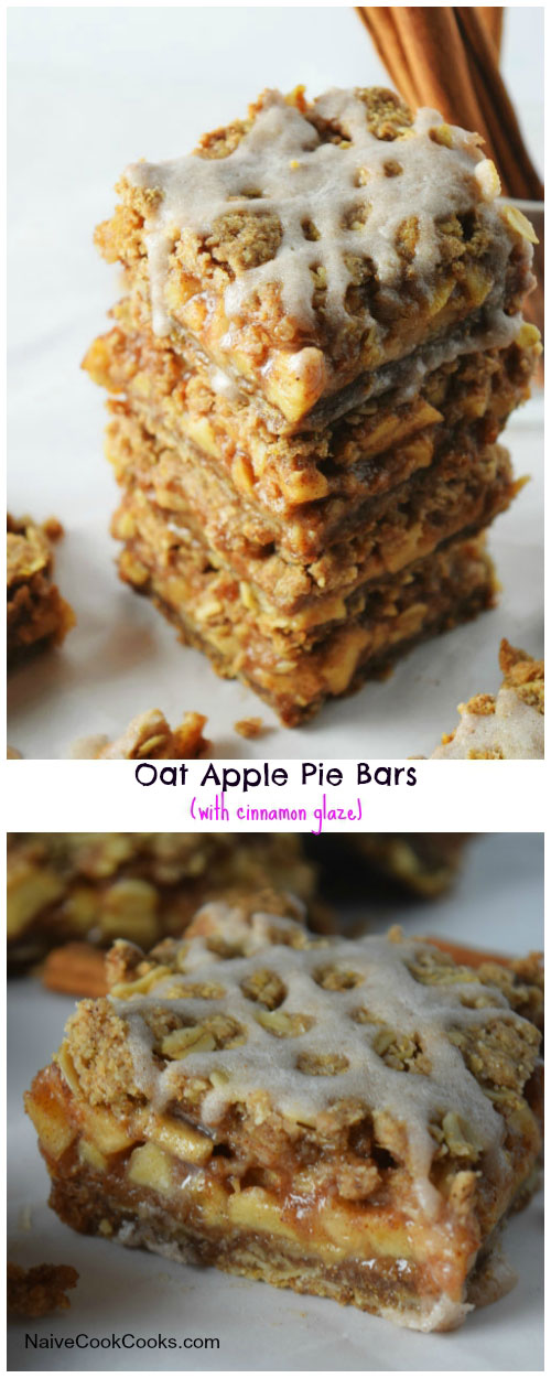 Oat Apple Pie Bars for Pinterest