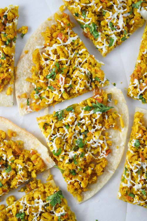 Paneer Bhurji Tortilla Pizza 1