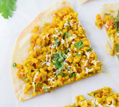 Paneer Bhurji Tortilla Pizza