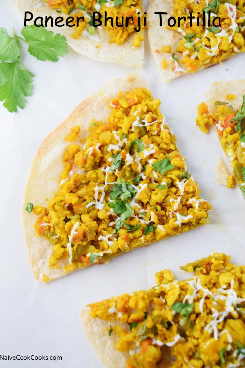 Paneer Bhurji Tortilla Pizza