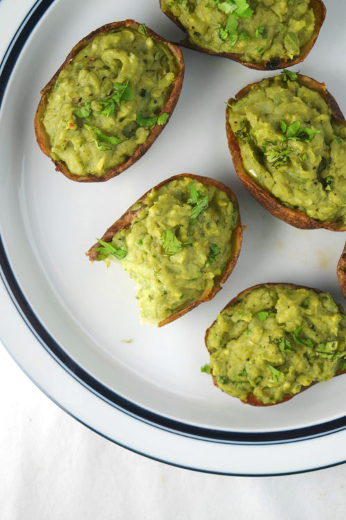 Plate of Healthy Baked Potato Skins