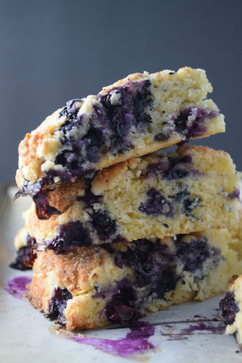 Stacked Best Glazed Blueberry Scones