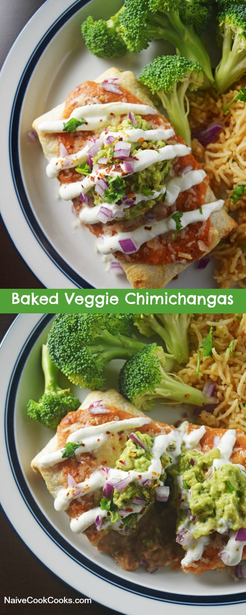 baked veggie chimichangas