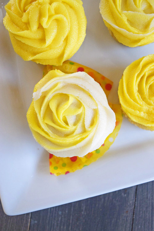 Flower Icing on Best Vanilla Cupcakes