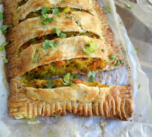 Large Version of Loaded Spicy Veggie Pie