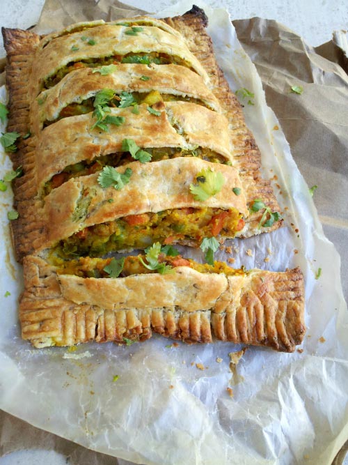 Family Style of Loaded Spicy Veggie Pie