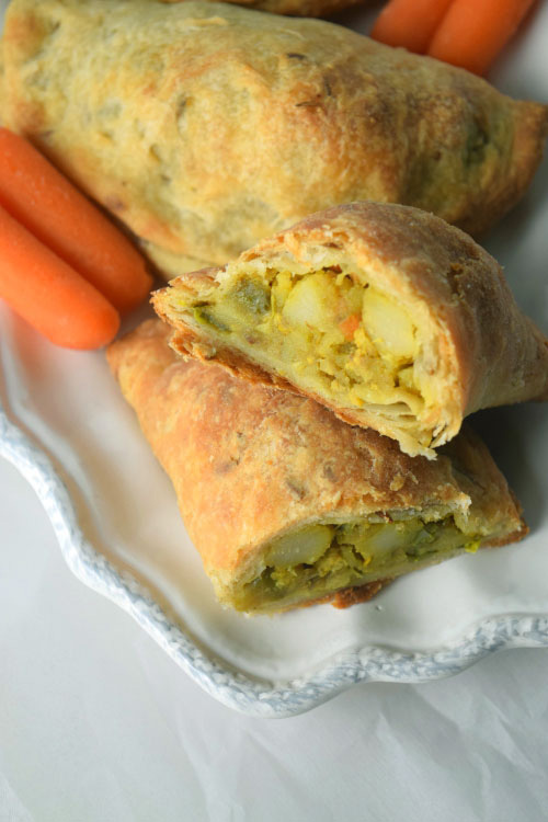 Loaded Spicy Curried Veggie Filling in Pocket Pies