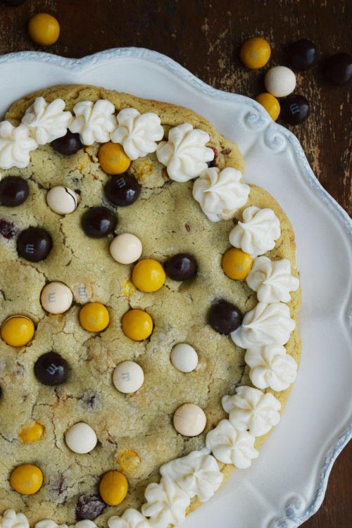 M&M Pecan Pie Pizza with Icing