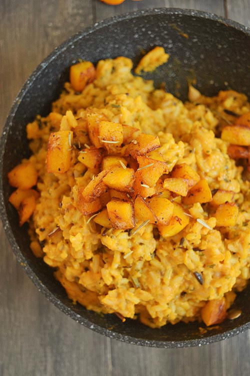 Pumpkin Added to Roast Garlic Pumpkin Rice