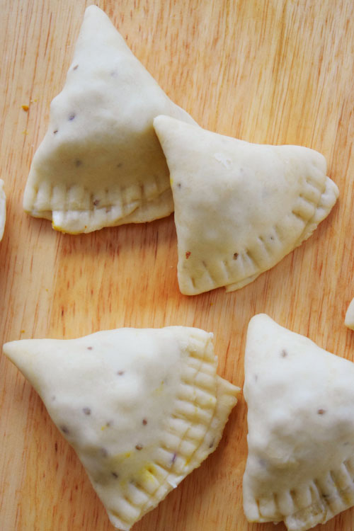 Step 4 Close Pocket of Lentil Samosas