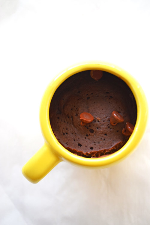 Double Chocolate Microwave Cake Ready for a Spoon