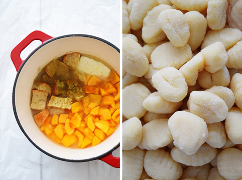Ingredients for Lazy Pumpkin Gnocchi Soup