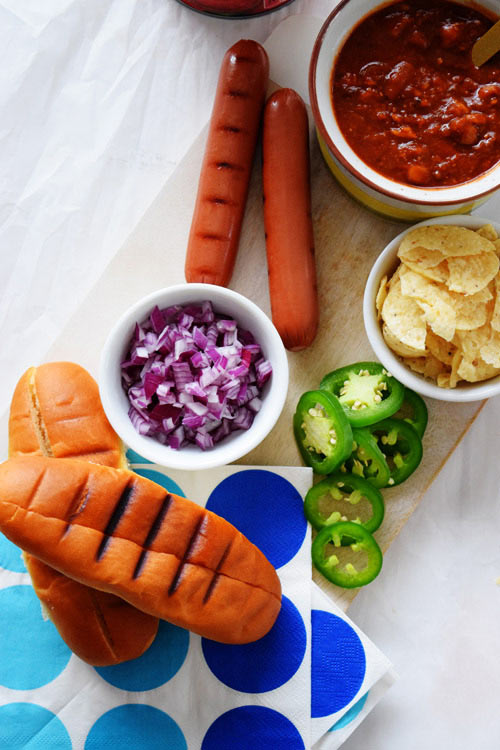 Ingredients for Slow Cooker Chili Dogs