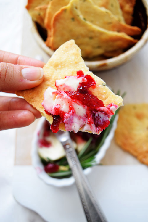 Cranberry Jam with Homemade Rosemary Crackers