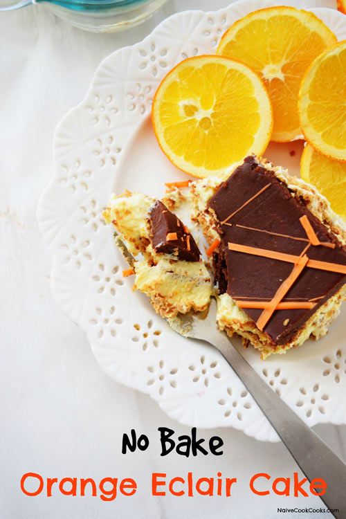 No Bake Orange Eclair Cake