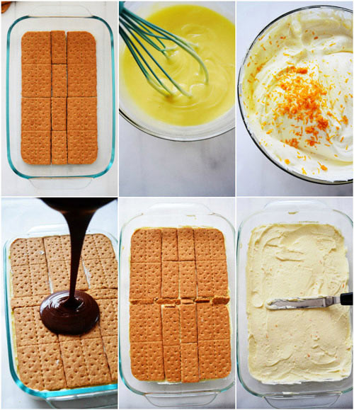Steps to make No Bake Orange Eclair Cake