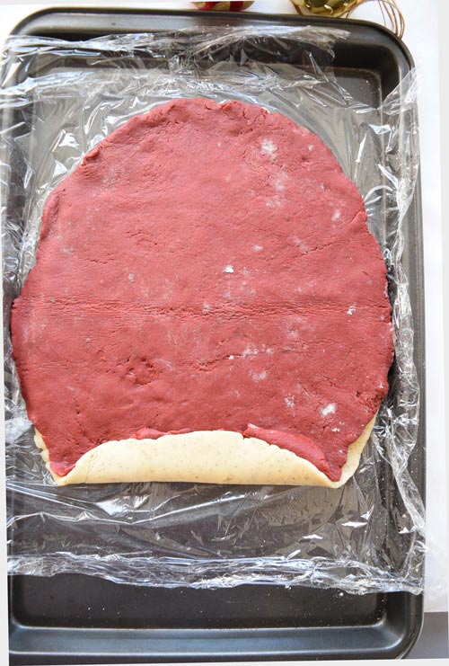 Both Red Velvet Sugar Cookie Doughed Together