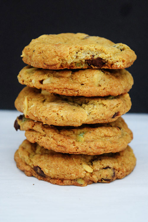 Mint Chocolate Chip Cookies Stacked