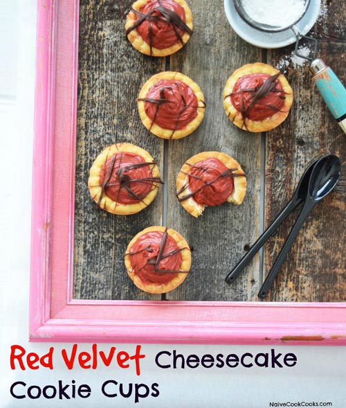 Red Velvet Cheesecake Cookie Cup