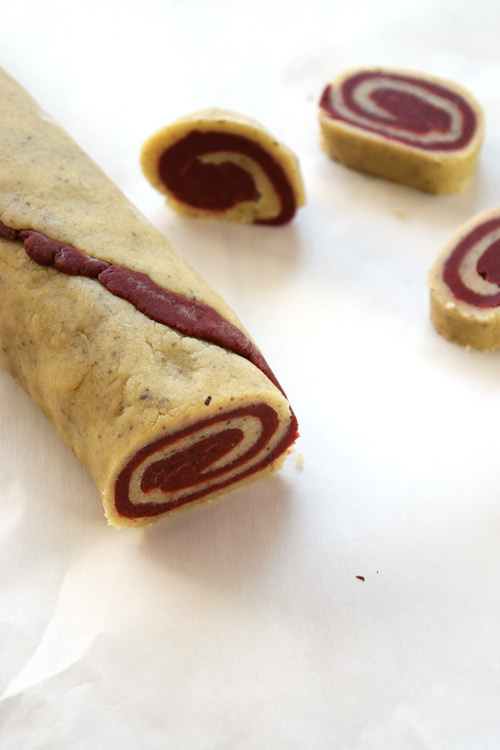 Red Velvet Sugar Cookie Dough Slices