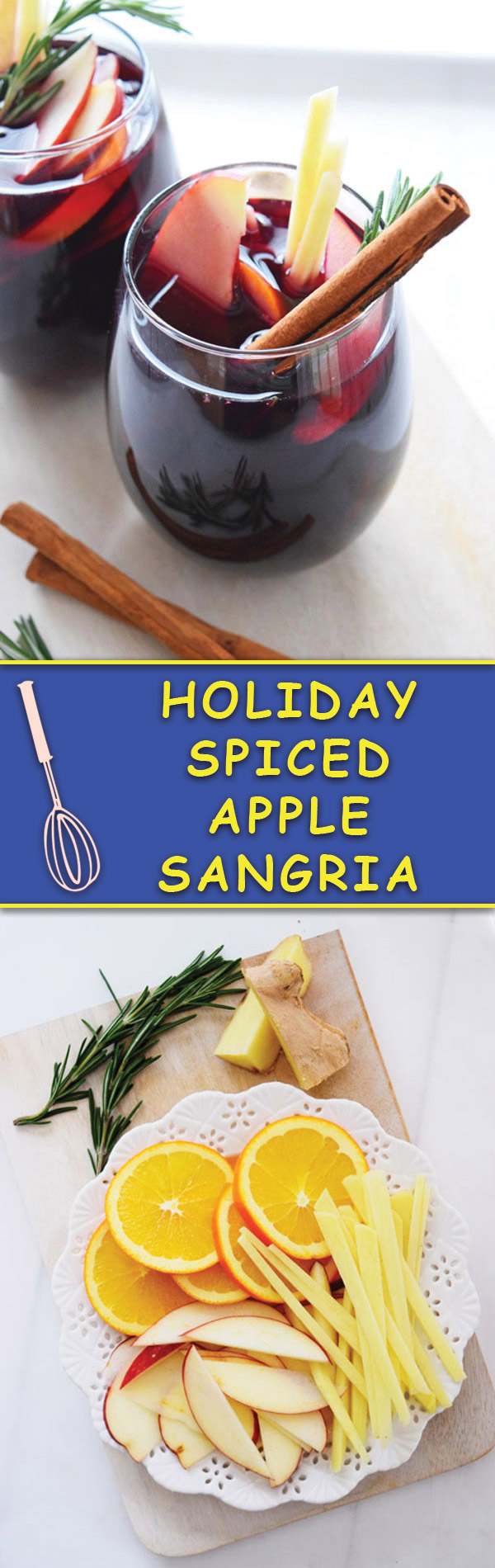 Spiced Apple Sangria - Delicious sangria with apples and spiced with cinnamon and