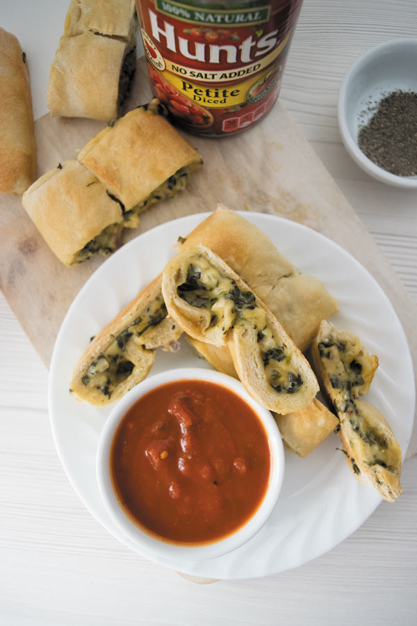 cheesy spinach calzones ready to eat
