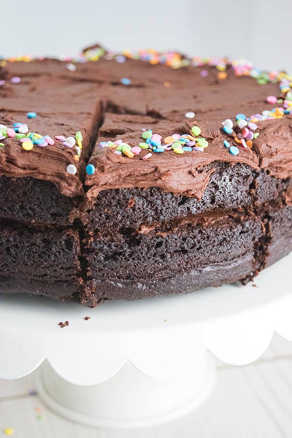 chocolate cake ready to be eaten