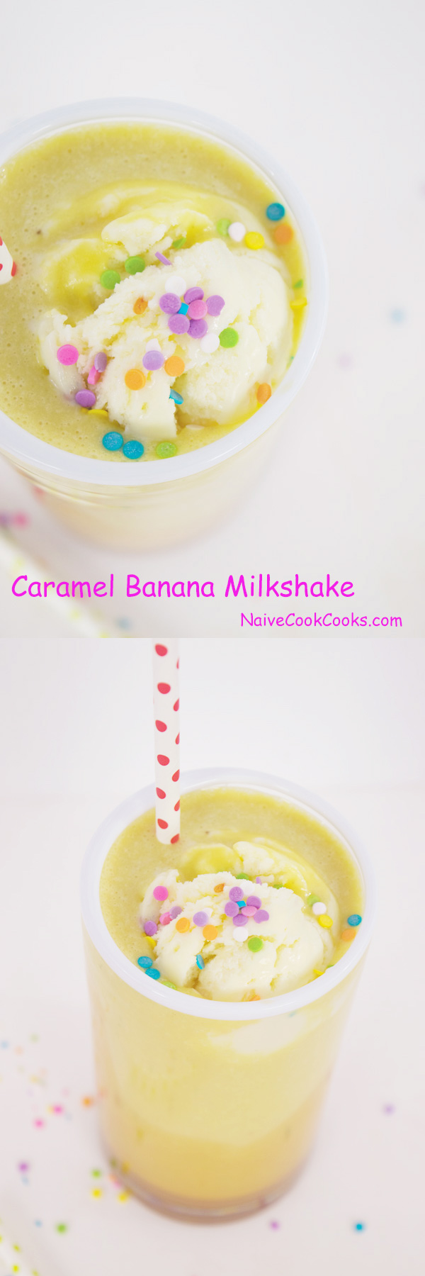 banana milkshake with caramel syrup