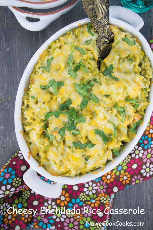 cheesy rice bake with enchilada sauce