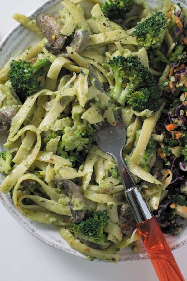 plate of creamy fettuccine