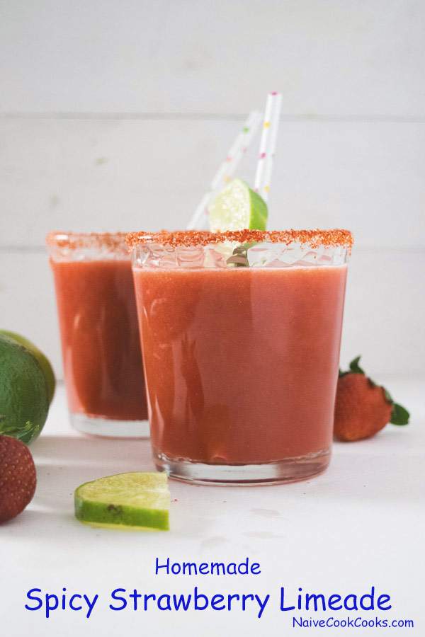 strawberry limeade in a glass