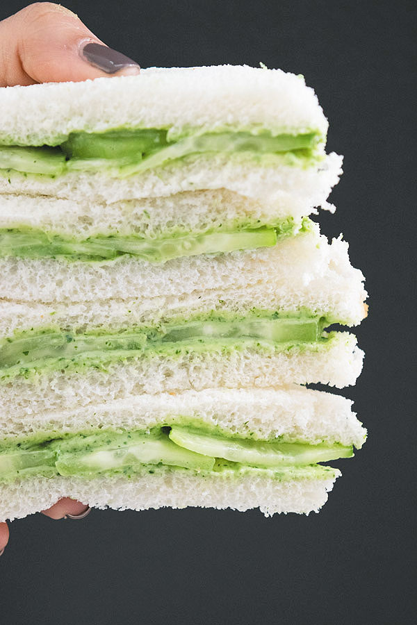 tea time cucumber sandwich ready