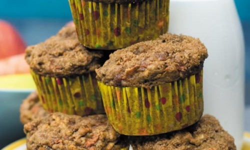 whole wheat carrot apple muffins 1
