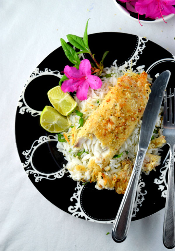 Parmesan crusted tilapia with cilantro lime rice1