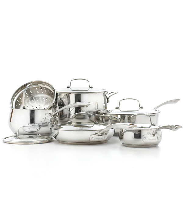 Belgique Aluminum 11-Pc. White Cookware Set, Created for Macy's