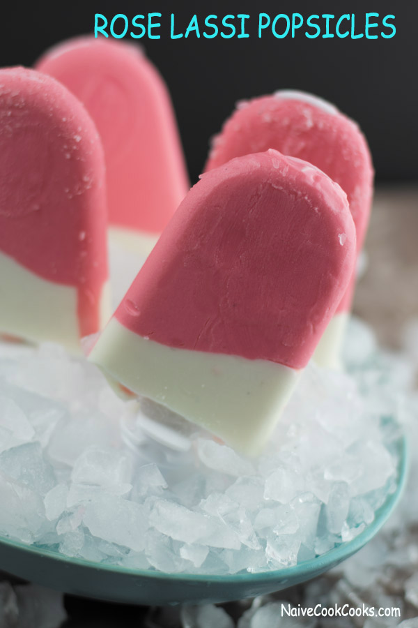 close up shot of rose lassi popsicles 1