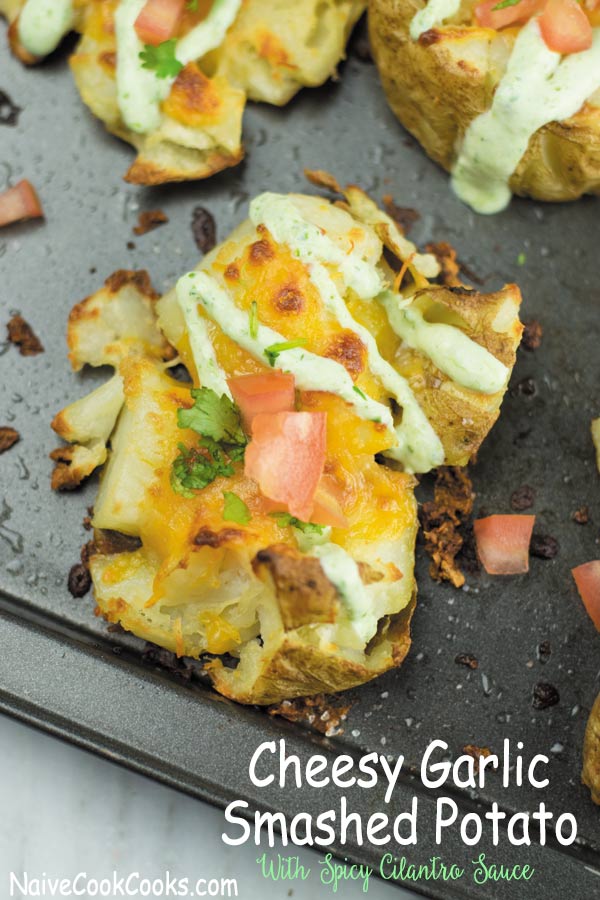 smashed potatoes with spicy cilantro sauce 1