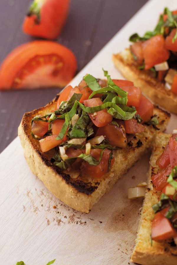 tomato basil bruschetta ready