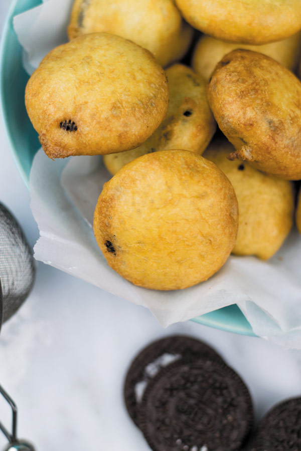 Deep Fried Oreos in a bowl