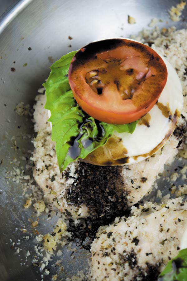 baked caprese chicken with balsamic