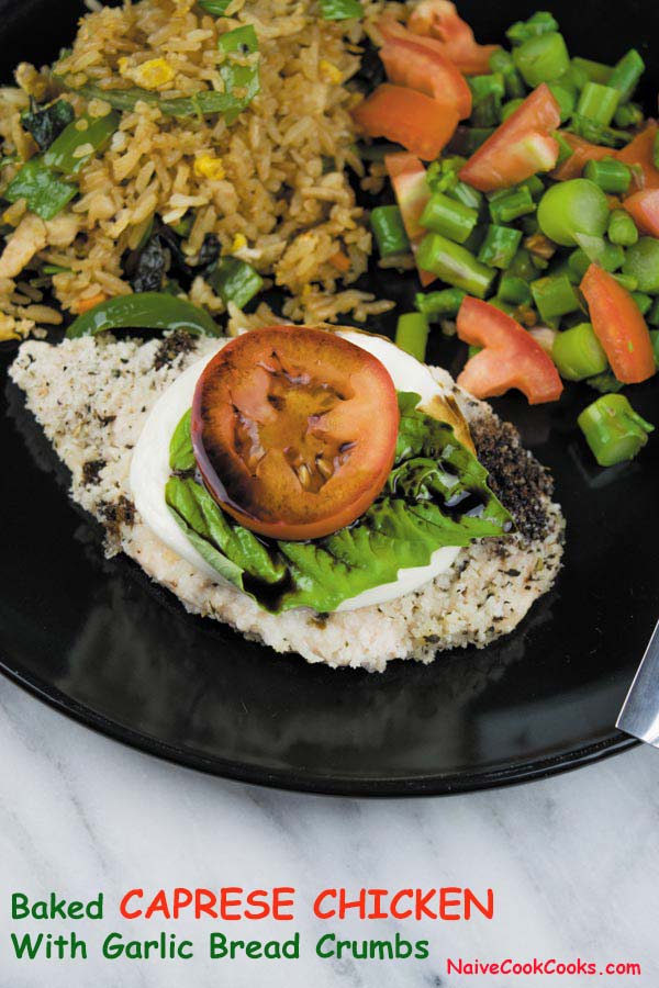 baked caprese chicken with garlic bread crumbs1