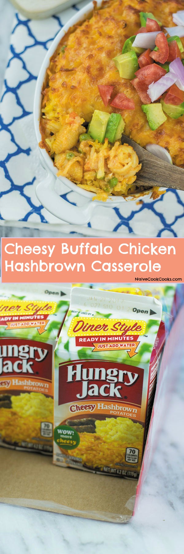 cheesy buffalo chicken hashbrown casserole 2