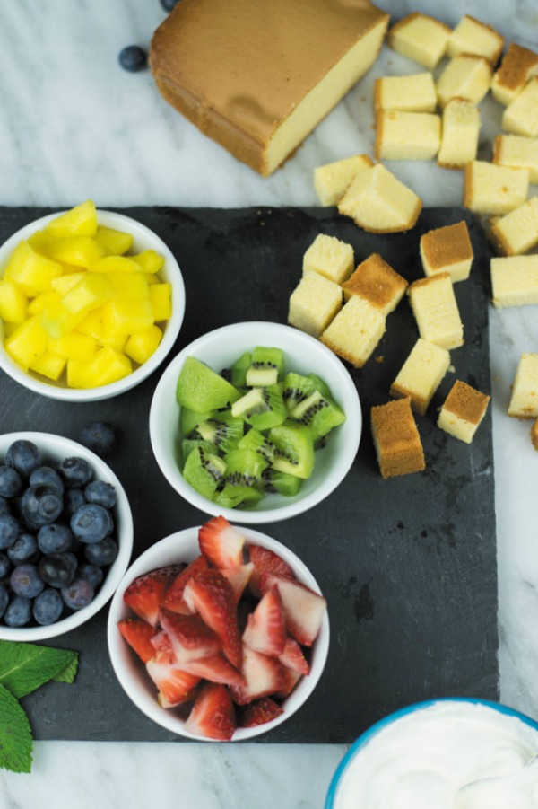 chopped fruits for trifle