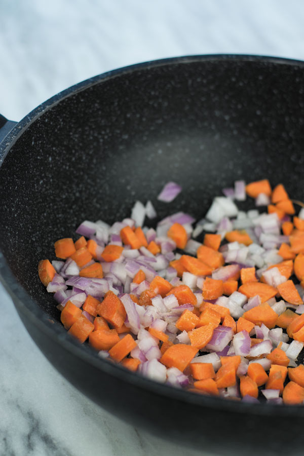 cooking vegetables for buffalo chicken casserole