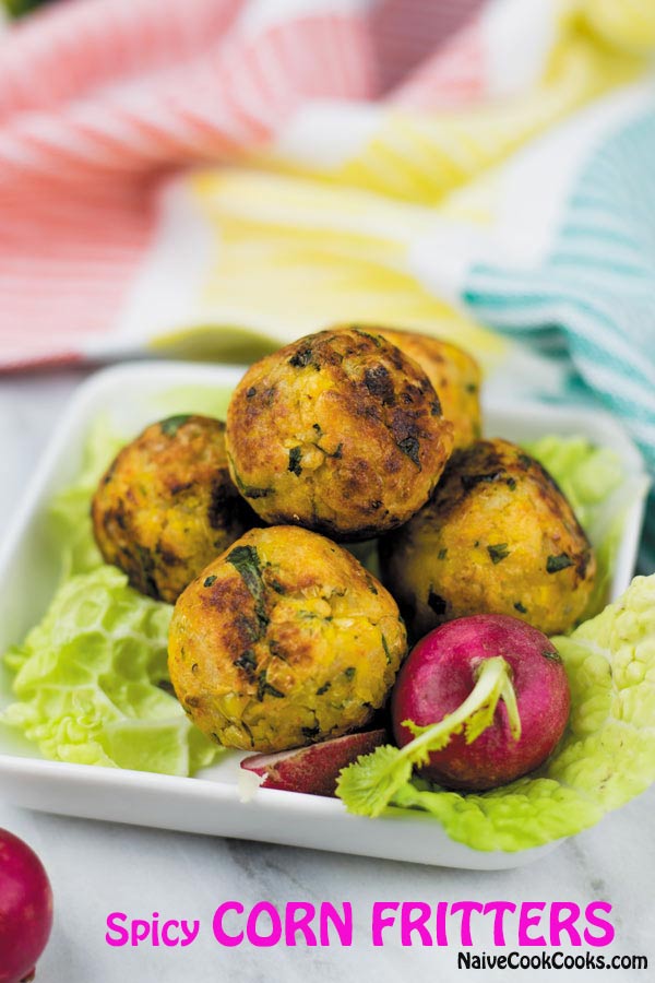 corn pakoda cooked in pan 1